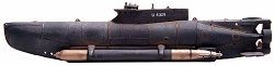 Artitec 387.12 WM mini submarine Seehund + torpedos