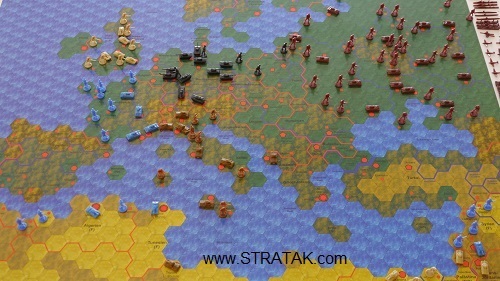 Strategiespiel STRATAK WARS EUROPA mit Axis & Allies Miniaturen für 5 Spieler